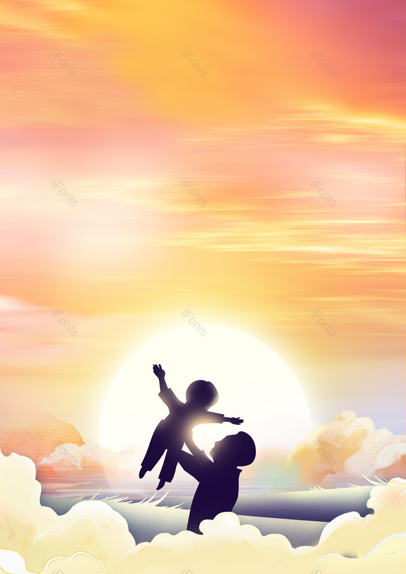 父亲节逆光剪影父亲抱起孩子背景图    ,插画/手绘图,插画/手绘图库,插画/手绘图下载,插画/手绘